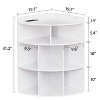 VECELO 3-Tier Corner Cabinet Cube Bookshelf, Wooden 8 Cubby Bookshelf for Small Space, Black/Brown/White/Gray - 3 of 4