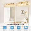 POWLIG 38.5-in 5-Light Modern Gold Dimmable Bathroom Vanity Light with Cone Clear Glass Shade - 4 of 4