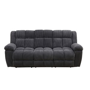 MAYEERTY Reclining Sofa, 3-Seat Corduroy Fabric Recliner with Adjustable Backrests for Living Room, Dark Gray - 1 of 4