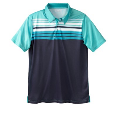 Reel Life Bandon Faded Stripe Polo Shirt - Omphalodes