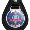 Shelby Mustang Vintage Logo Black Leather Keychain - 3 of 4