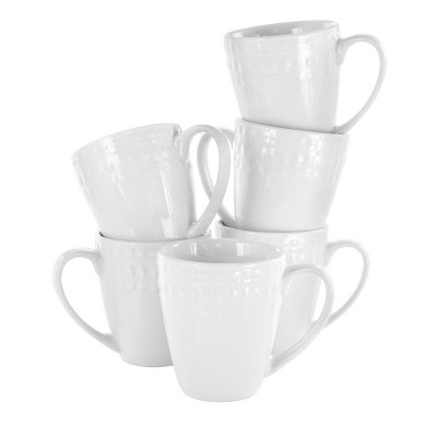 8oz 6pk Porcelain Cara Cup Set White - Elama