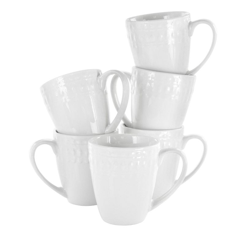 8oz 6pk Porcelain Cara Cup Set White - Elama, 1 of 5