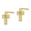 Black Bow Jewelry Children's 14k Yellow Gold & CZ 10mm Jeweled Cross Post Earrings - 2 of 4