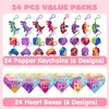 Joyfy 24 Pcs Valentines Day Gifts for Kids, Fidget Keychains Toys with Valentine Heart Boxes for Kids Valentine Party Favors, Classroom Exchange Gift - 2 of 4