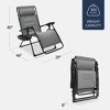 Best Choice Products Oversized Padded Zero Gravity Chair, Folding Outdoor Patio Recliner w/ Side Tray - 2 of 4