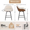 Swivel Counter Stools Set of 2, 26" Counter Bar Stool, Upholstered, Low Backs and Metal Legs, Easy to Assembly, for Bar, Kitchen Island - 2 of 4