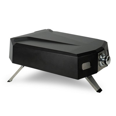 Permasteel Black Aluminum 12-Inch Countertop Gas Pizza Oven with Cover