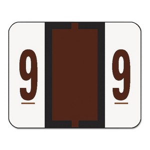 Smead Single Digit End Tab Labels Number 9 Brown 500/Roll 67379 - 1 of 4