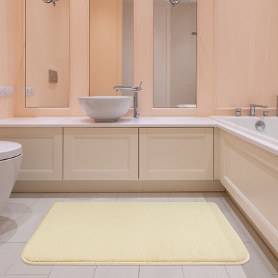 Sand Taupe 21x32 Inch Non-Slip Polyester Bath Rug