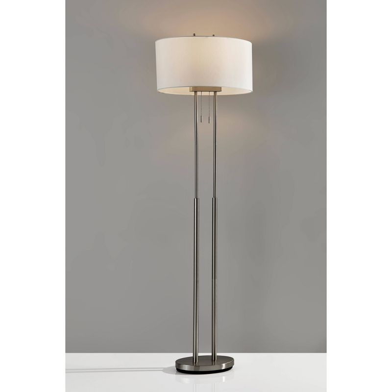 62&#34; Duet Floor Lamp Silver/Ivory - Adesso, 3 of 6