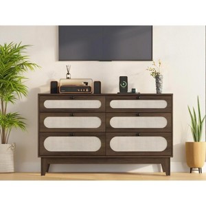 Zstar Different Drawer Dresser for Bedroom,Natural Modern Closet Dresser with Wooden Handles and Wooden Legs, Equipped with Anti-Tip Kits - 1 of 4