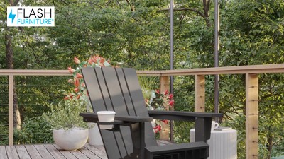 Black HDPE Adirondack Rocking Chair with Armrests