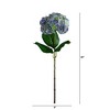 Nearly Natural 30-in Artificial Hydrangea Flower Stems, Set of 3, Blue - 2 of 3