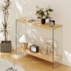 ARTLOGE 31.5in/40in/48in Coffee Table Rectangular Tempered Glass Wood-tone MDF Table W/ Shelf Living Room - 4 of 4