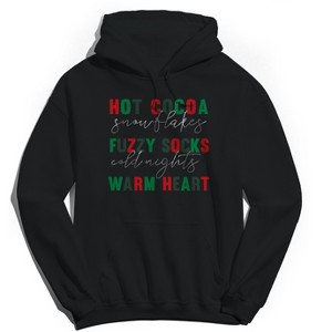 Rerun Island Men's Christmas Hot Cocoa Long Sleeve Graphic Cotton Hoodie - 1 of 1