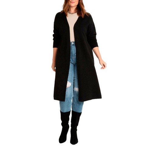 Womens long hotsell black sweater duster