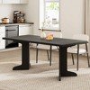 Large Dining Table for 6, Farmhouse Kitchen Table with Padded Top and Unique V-Shaped Feet, Rectangular Wooden Dining Table - 3 of 4