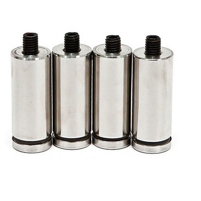 Clear Glass and Brushed Metal Desktop Stand with Adjustable Feet