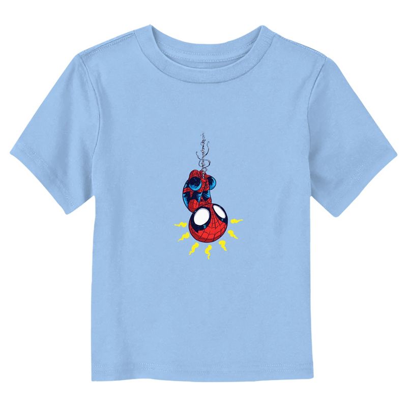 Marvel Chibi Spider-Man Hanging Upside Down T-Shirt, 1 of 4