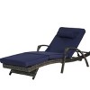 Outdoor Patio Chaise Lounges, Patio Adjustable Recliner up to 150° with Removable Cushions, Armrest Wicker Long Reclining Chaise-Coolbibila - 3 of 4