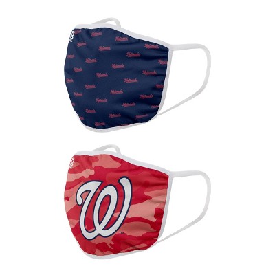 MLB Washington Nationals Youth Clutch Printed Face Covering - 2pk