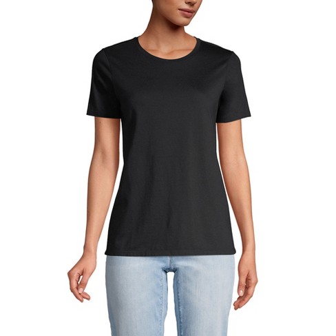 Lands' End Women's Relaxed Supima Cotton Crew Neck T-shirt - Small ...
