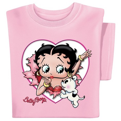 Collections Etc Betty Boop Kiss Short Sleeve Crew Neck T-Shirt