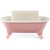 Aoibox Ceramic Mini Decorative Clawfoot Bathtub Bar Soap Dish, Kitchen Sponge Holder and Shower Tray for Bathroom, 1 Pack - 2 of 4