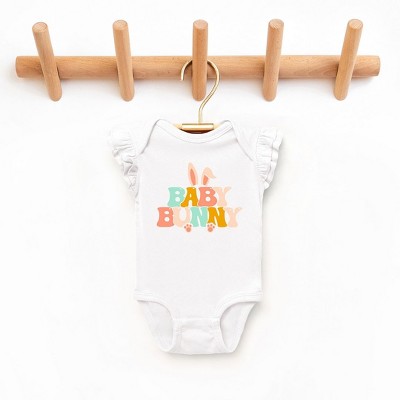 The Juniper Shop Baby Bunny Ears Baby Flutter Sleeve Bodysuit