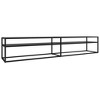 vidaXL TV Stand Black 86.6 in.x15.7 in.x15.9 in. Tempered Glass - 2 of 4