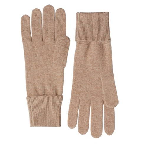 Jennie Liu 100% Cashmere Knitted Gloves (8504, Camel, One Size) : Target