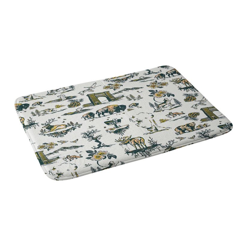 34&#34;x21&#34; The Whiskey Ginger Yellowstone National Park Travel Pattern Memory Foam Bath Mat Blue - Deny Designs, 3 of 5