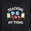 Women's - Dr. Seuss - Teaching Is My Thing Lightweight French Terry Wide Neck Long Sleeve Shirt - 2 of 4