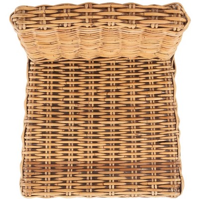 Tobie Honey Brown Wash Rattan Bar Stool with Footrest