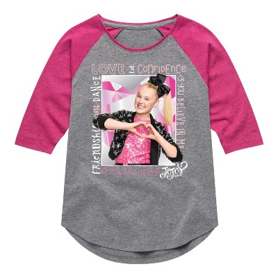 Girls' JoJo Siwa #Feeling  - Athletic Heather/Fuchsia - Small