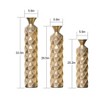 AZL1 Life Concept Decorative Vase 3 Piece Metal 3D Triangle Embossed Geometric Cylinder Funnel Neck for Home Decoration, Gold, 21.02"*8.04"*35.98" - 3 of 4