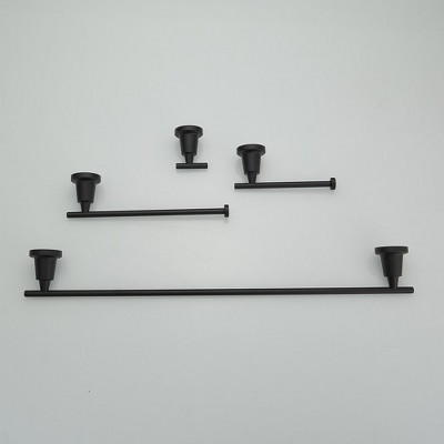 Matte Black Stainless Steel 4-Piece Bathroom Hardware Set