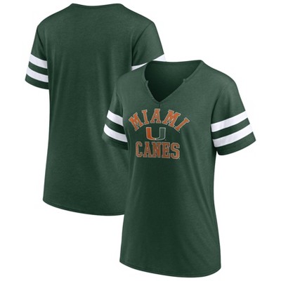 NCAA Miami Hurricanes Women's V-Neck Notch T-Shirt