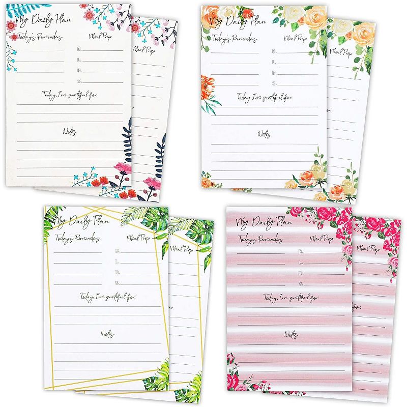 Paper Junkie 8-Pack Calendar Sticky Notes Features My Daily Plan for Monthly, Weekly & Daily Planner, Floral, 5"x3", 1 of 5