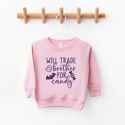 The Juniper Shop Will Trade Brother For Candy Puff Print Toddler Graphic Sweatshirt