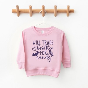 The Juniper Shop Will Trade Brother For Candy Puff Print Toddler Graphic Sweatshirt - 1 of 4