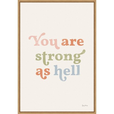 16" x 23" You Are Strong Pastel by Becky Thorns Framed Wall Canvas - Amanti Art