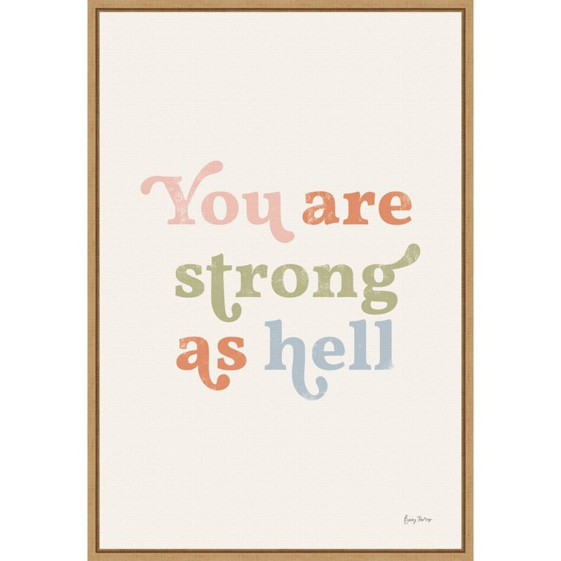 16&#34; x 23&#34; &#39;You Are Strong&#39; Pastel Artwork by Becky Thorns - Framed Wall Canvas by Amanti Art, Inspiring Typography, Modern Home Decor, 1 of 9