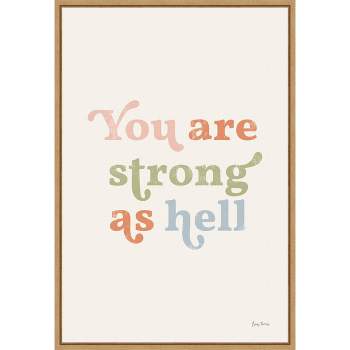 16" x 23" 'You Are Strong' Pastel Artwork by Becky Thorns - Framed Wall Canvas by Amanti Art, Inspiring Typography, Modern Home Decor