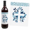 Big Dot of Happiness First Communion Blue Elegant Cross - Boy Religious Party Decorations for Women and Men - Wine Bottle Label Stickers - Set of 4 - 3 of 4