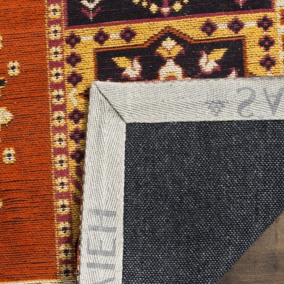 Classic Vintage Orange and Gold 8' x 10' Wool Area Rug