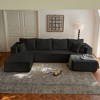 133.86" Cloud Modular U-Shaped Sectional Sofa with Ottoman, Soft Corded Fabric, Deep Seat Frameless Couch, High-Density Foam, No Assembly Required - 2 of 4