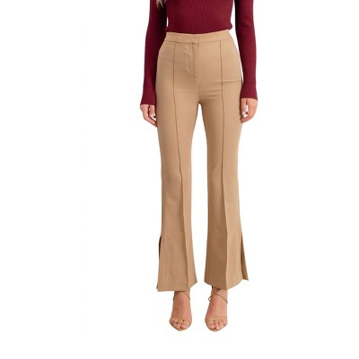 Women's High Waist Flare Slit Dress Pant - Blu Pepper