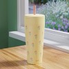 Zak Designs 30oz Vanilla Floret Stainless Steel Double Wall Vacuum Serenity Straw Tumbler Yellow - 4 of 4